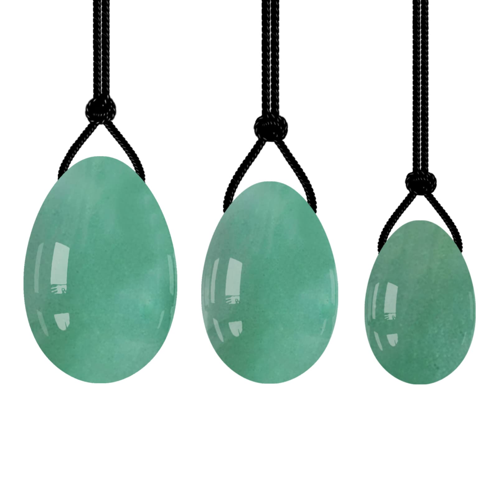 Yoni Egg Set Aventurine Yoni Egg Kege Ball 100% Naturel Jade Femmes Kegel Exerciseur Boules d'hygiène féminine percées et non percées, Oeuf percé sans boîte