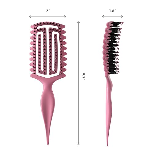 Miniatura 6 de AM800 Cepillo definidor de rizos, cepillo de pelo rizado para dar forma y separar, añadir volumen, diseño ventilado para secado con secado, para