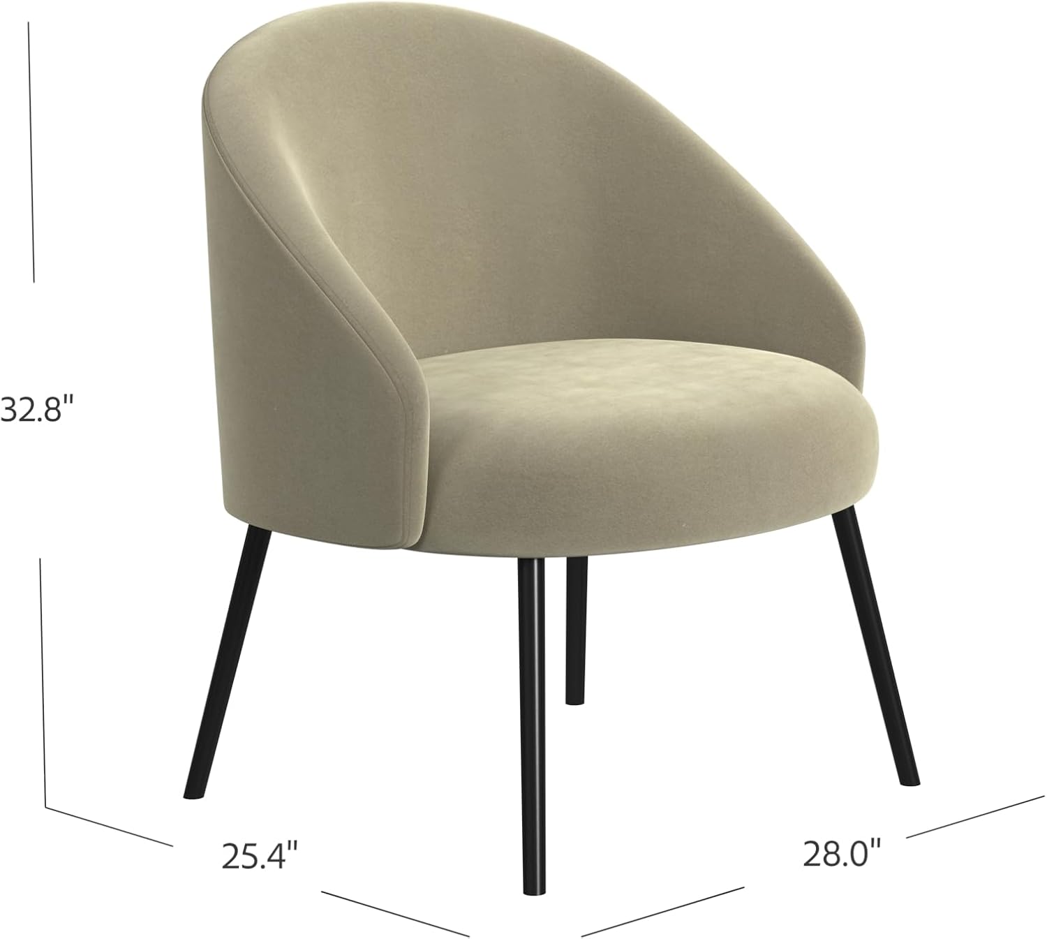 Homepop Home Decor | Upholstered Modern Accent Chair | Accent Chairs for Living Room & Bedroom | Decorative Home Furniture, Taupe Velvet