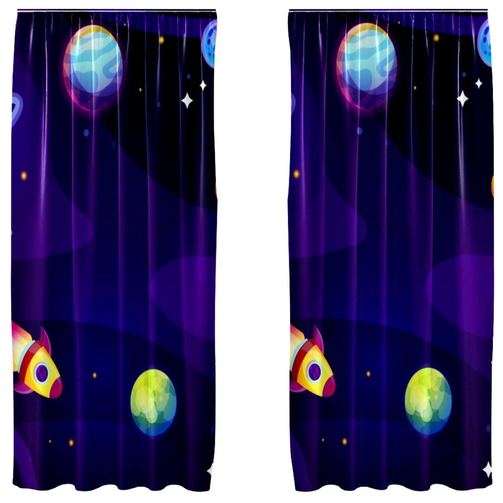 Rideaux occultants éliminant la lumière du jour, motif galaxie espace 140x213cm
