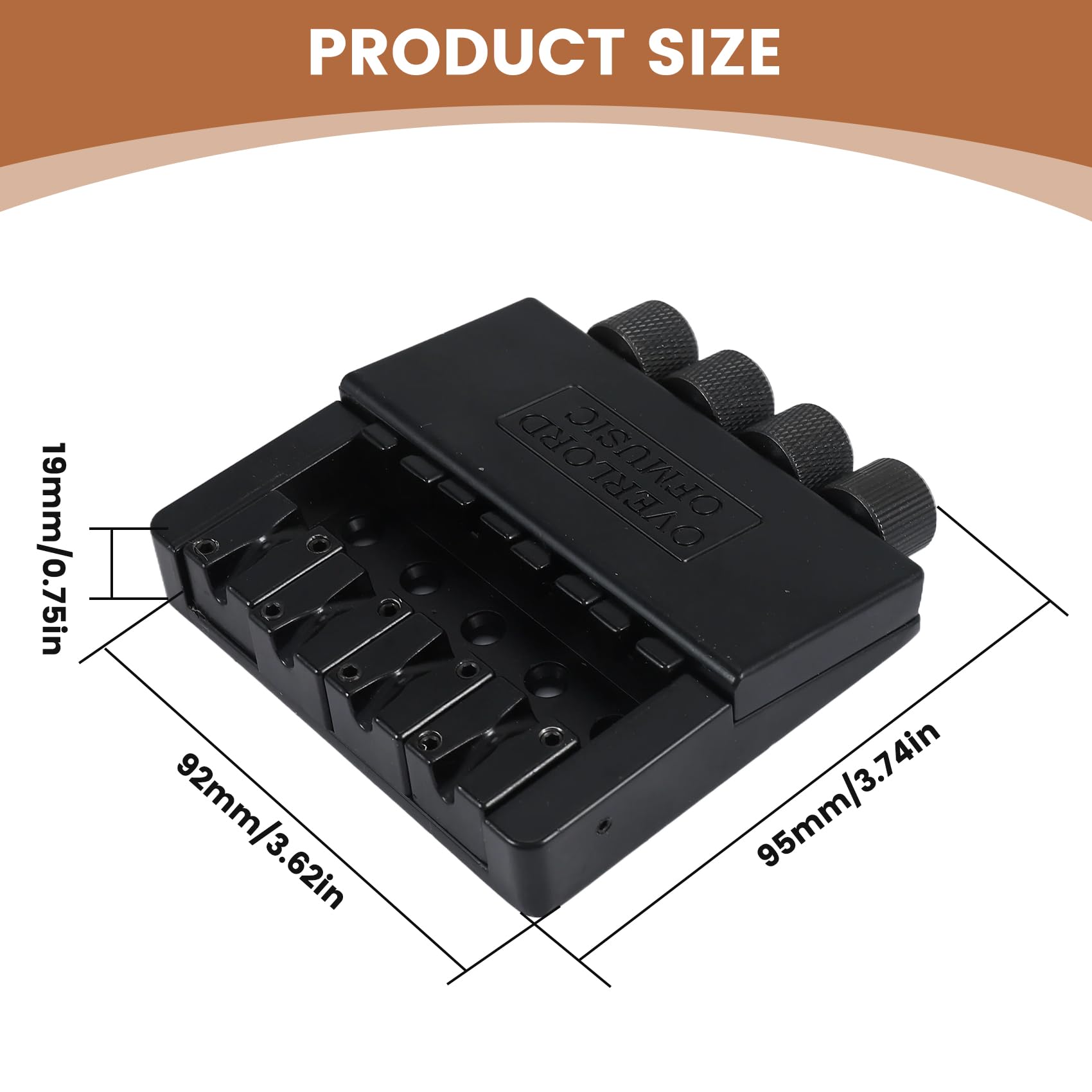 1 Set 4 String Headless Bass Guitar Bridge System Basso Elettrico Parte per Sostituzione Basso Elettrico Headless