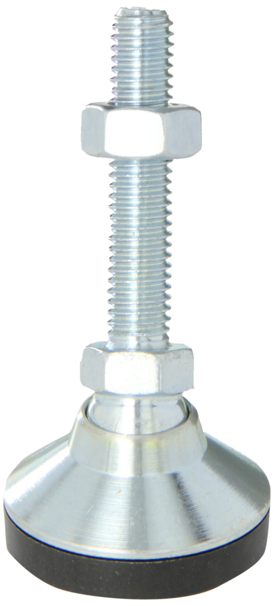 J.W. Winco 343.2-32-M8-40-KSE Series GN 343.2 Carbon Steel Threaded Stud Type Leveling Mount with Plastic Cap, Electrically Conductive, Zinc Plated Finish, Metric Size, M8 x 1.25 Thread Size, 32mm