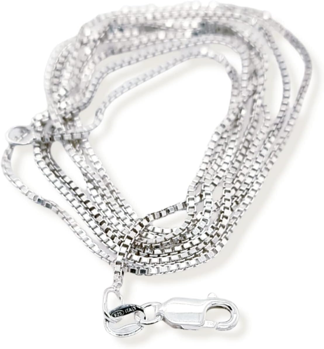 CRAFT WIRE 925 Sterling Silver Very Thin 0.7mm Box Chain Necklace Made in ITALY