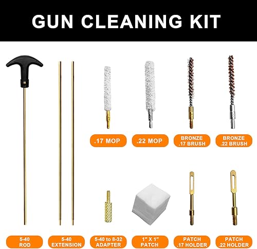 Miniatura 2 de Kits de limpieza de pistola calibre 177 de 22 para pellets de 0.22 pistolas de airsoft, pistola de 4.50.217 in, varilla de limpieza de rifle,