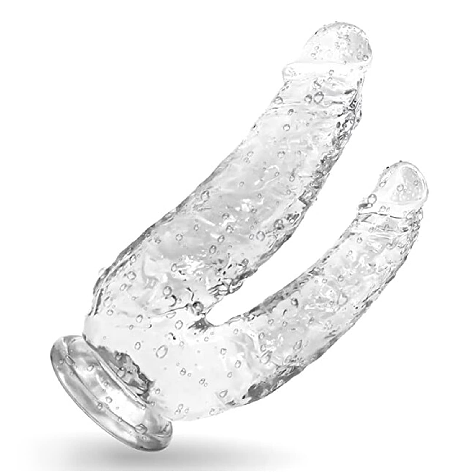 8.26 Inch Double Ended Realistic Dildos, Big Silicone Dildo Adult Sex Toy with Suction Cup Base for Hands-Free Play, Soft Fantasy Lifelike Dildo for G-spot and Anal Play Sex Toys for Women Transparent