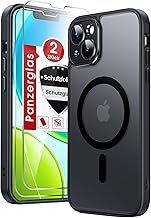 LeYi Case for iPhone 13 with Tempered Glass Protection 2X [for MagSafe] Mobile Phone Case iPhone 13 Case Camera Protection Screen Protector Film Magnetic Non-Slip Matte Black Protective Cover iPhone 13 - Black