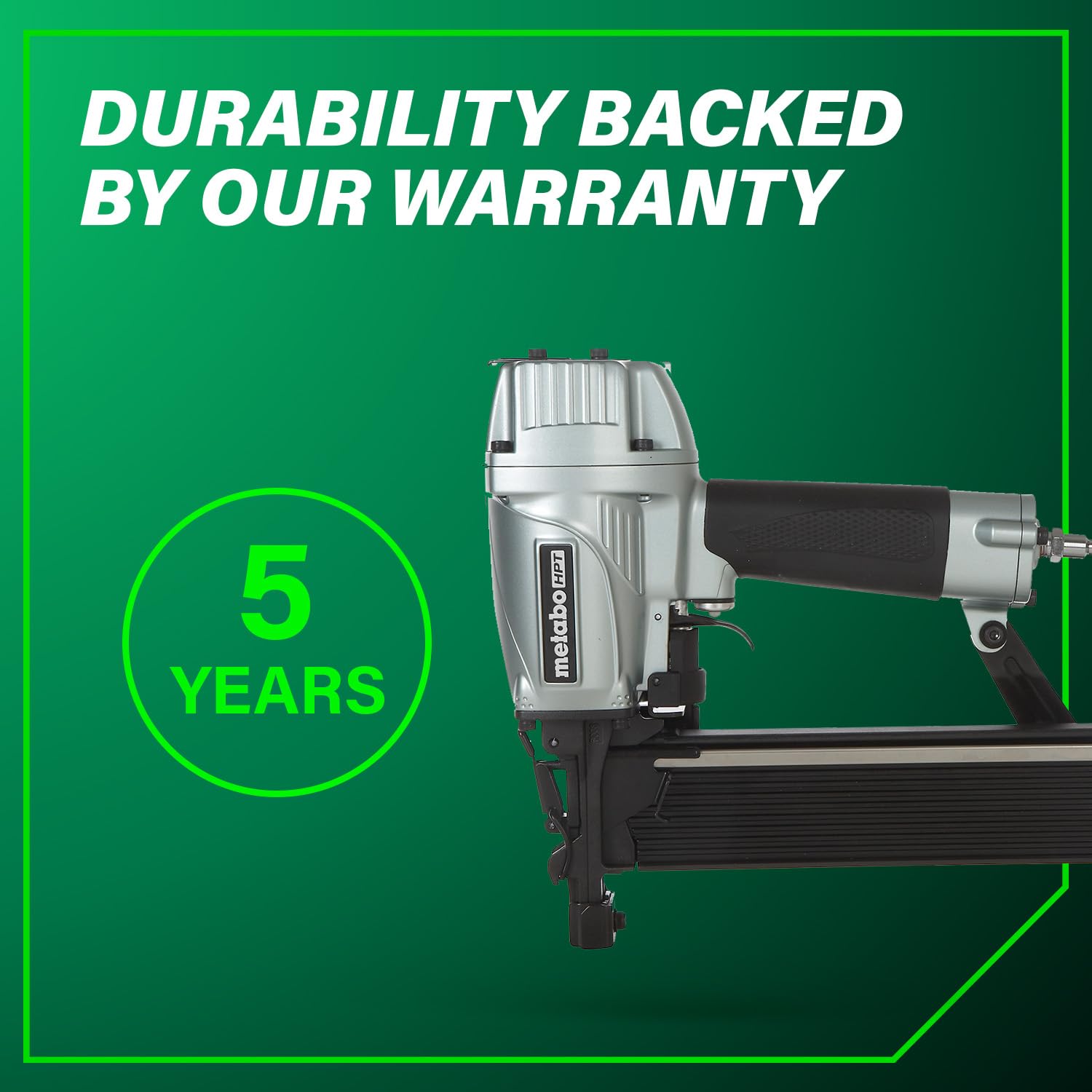 Metabo HPT N5008AC2 Agrafeuse à couronne standard de 7/16", cloueuse pneumatique Pro-Preferred, outil de construction pour terrasse de toit et installation de sous-sol, agrafeuse électrique de calibre