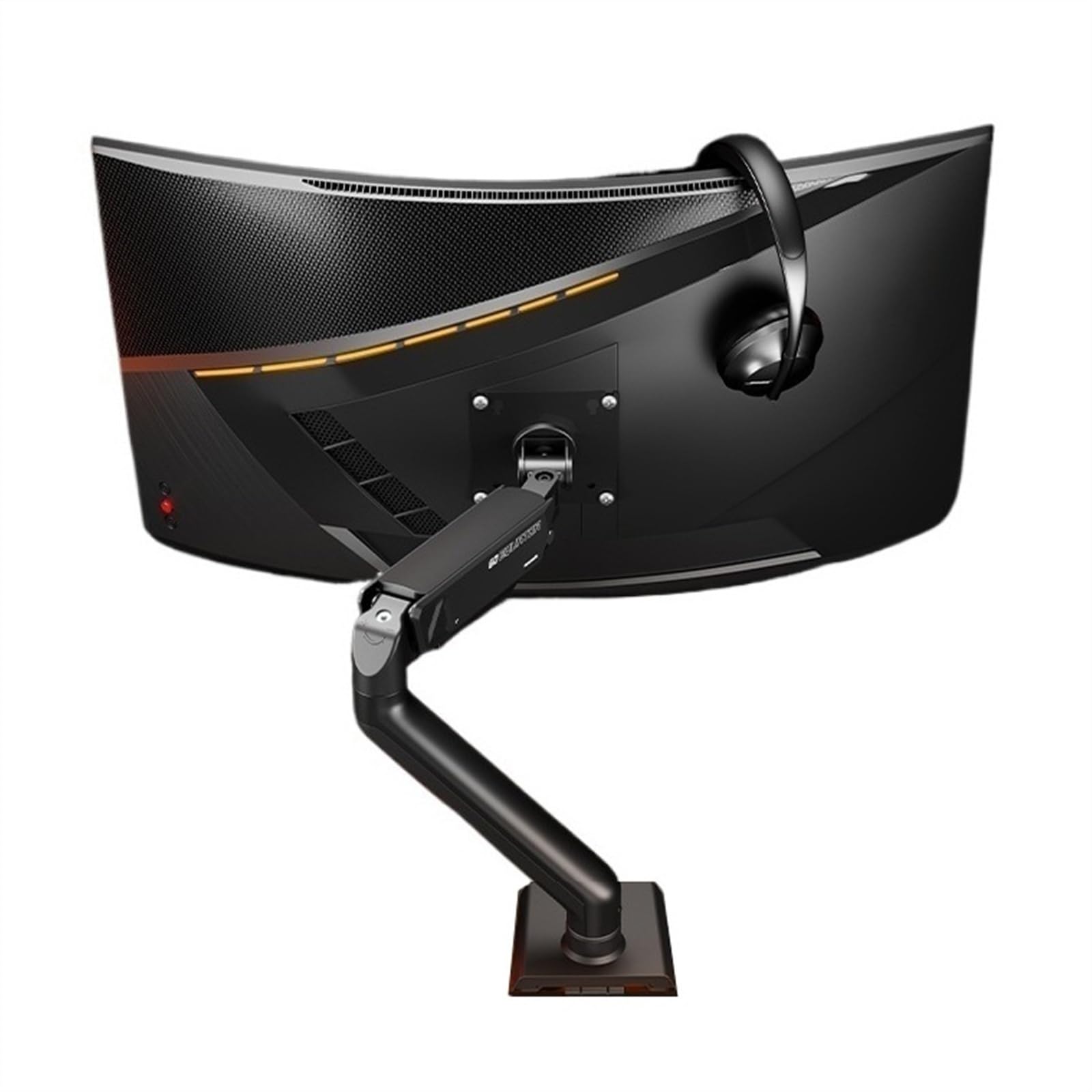 Aioneer Monitor Desk Mount Single Monitor Mount, Height Adjustable Monitor Arm With C-Clamp & Grommet Base, 75X75 Or 100X100Mm, For 17″–32″ Screens Up To 19.8 Lbs Computer Monito-Black