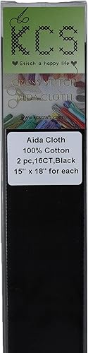 Miniatura 39 de KCS 2 piezas de tela de algodón Aida de punto de cruz contado de 15" x 18" para bordado (Lino, 14CT)