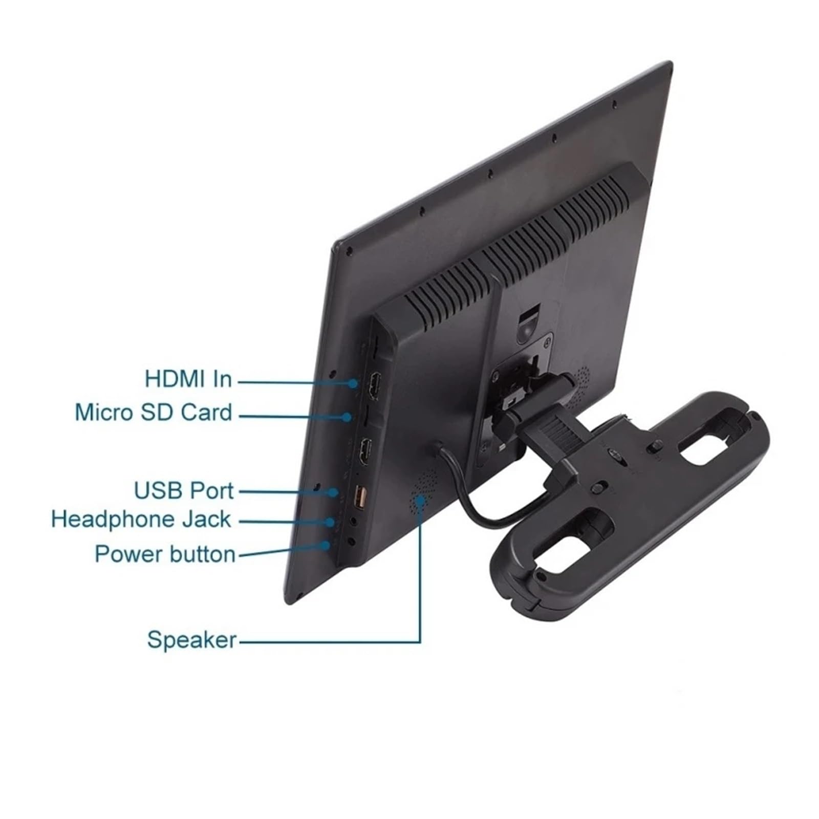Moniteur D'appuie-tête De Voiture 13,3 Pouces Tablette Tactile 4 + 64 Go Lecteur De Films Multimédia Prise en Charge du Casque/Entrée + Sortie HDMI/Mise en Miroir(464 Black 11 inch 2)