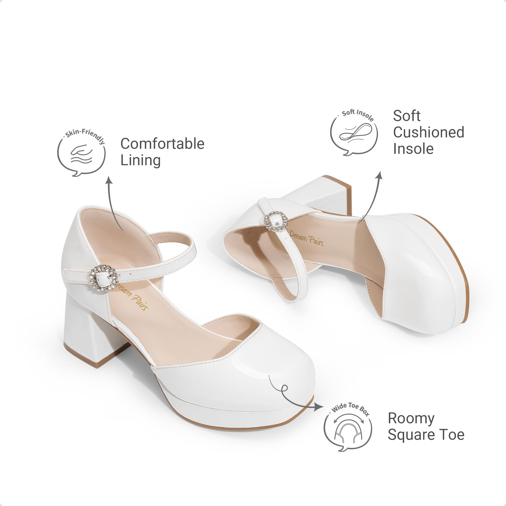 DREAM PAIRS Zapatos de vestir para niñas - Comodidad clásica