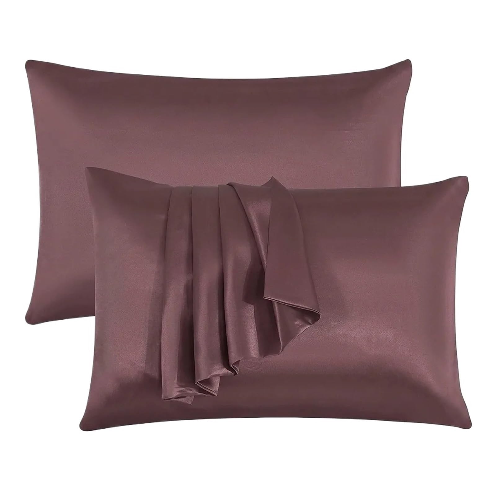 2 Fundas de Almohada Tipo sobre Piel Pelo Seda Satinada 50x75cm