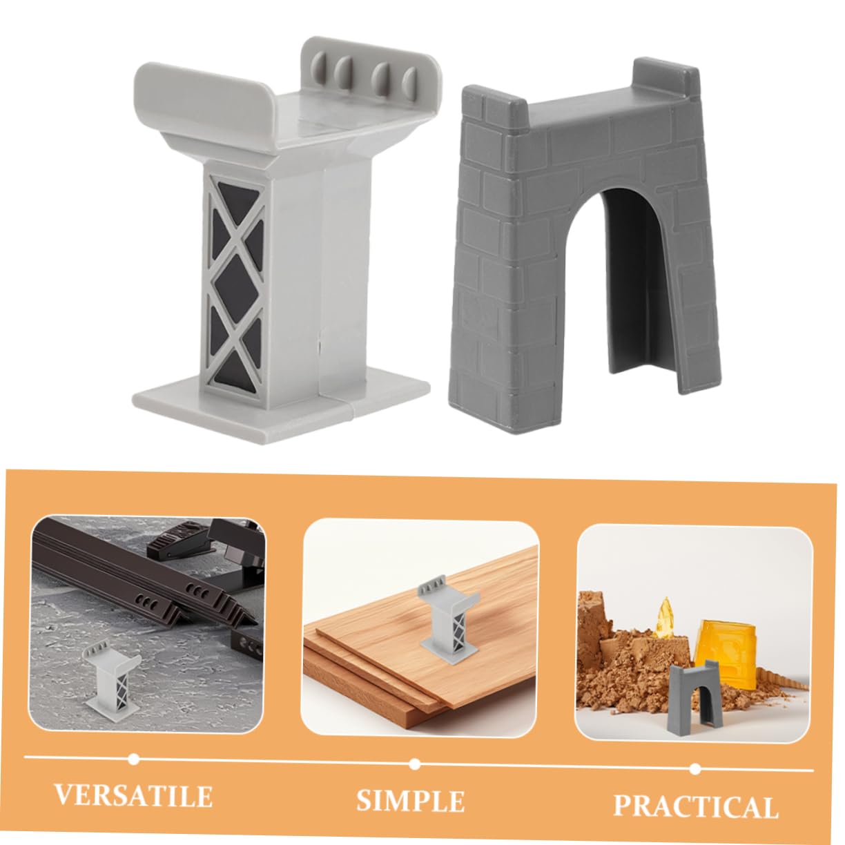 Modèle de Pont pour Jeux 6 Pièces en Plastique, Support de Pilier Ferroviaire Résistant et Sécurisé pour Accessoires de Rails de Train