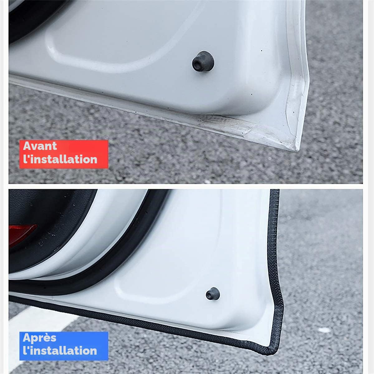 Protection Portiere Voiture 10M Joint Porte Voiture Portière de Voiture Protection Bord en Caoutchouc pour la Plupart des modèles (Noir)