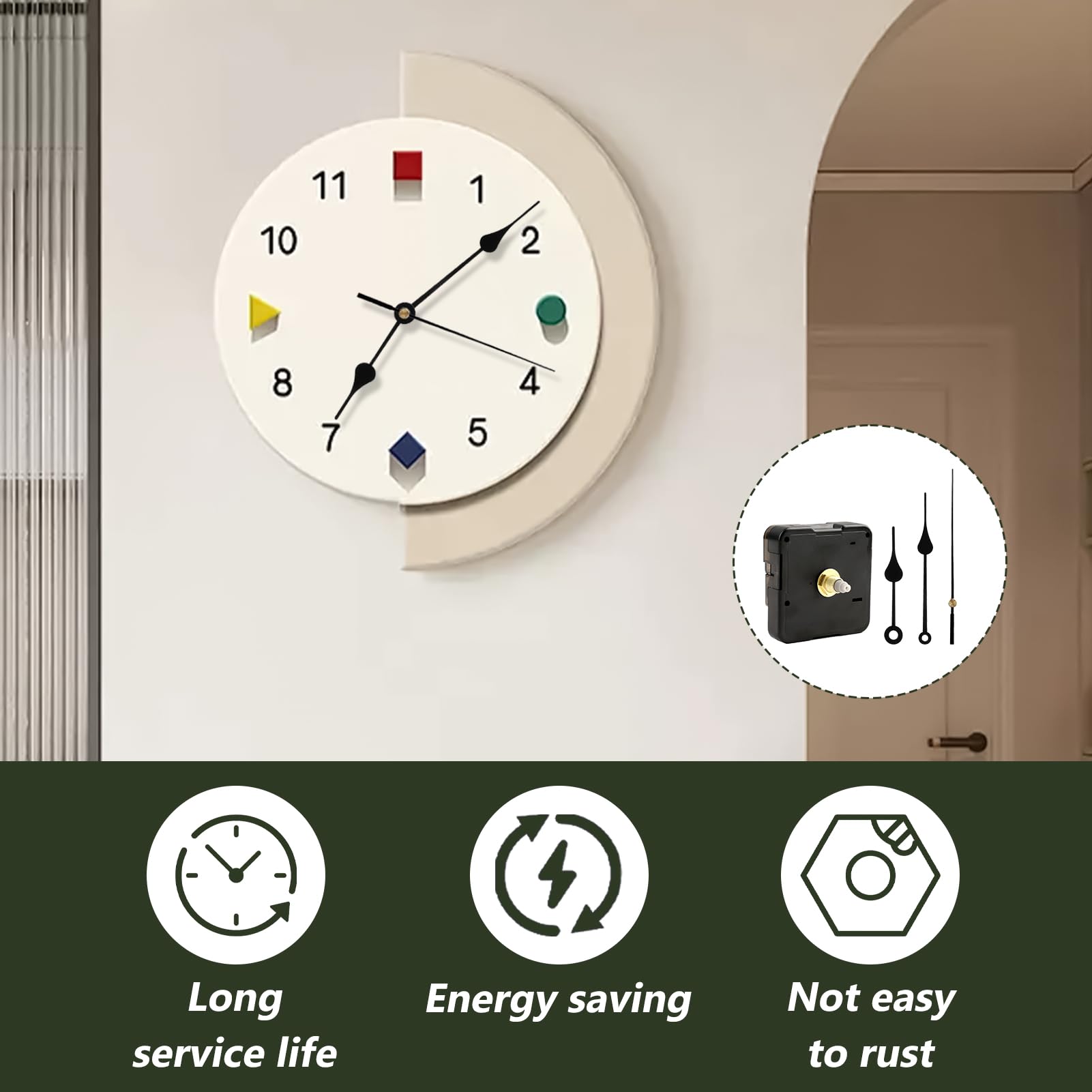Mécanisme D’horloge Radio-piloté Silencieux Jojomino – Sans Tic-tac, Synchronisation DCF Automatique – Avec Aiguilles Et Accessoires
