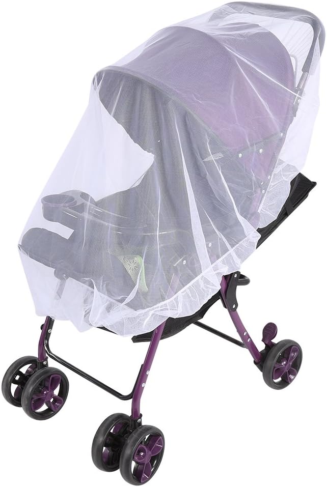Pushchair Net – Portable Soft Mesh Cover for Strollers, Breathable & Safe Universal Fit for Infants and Toddlers (White)