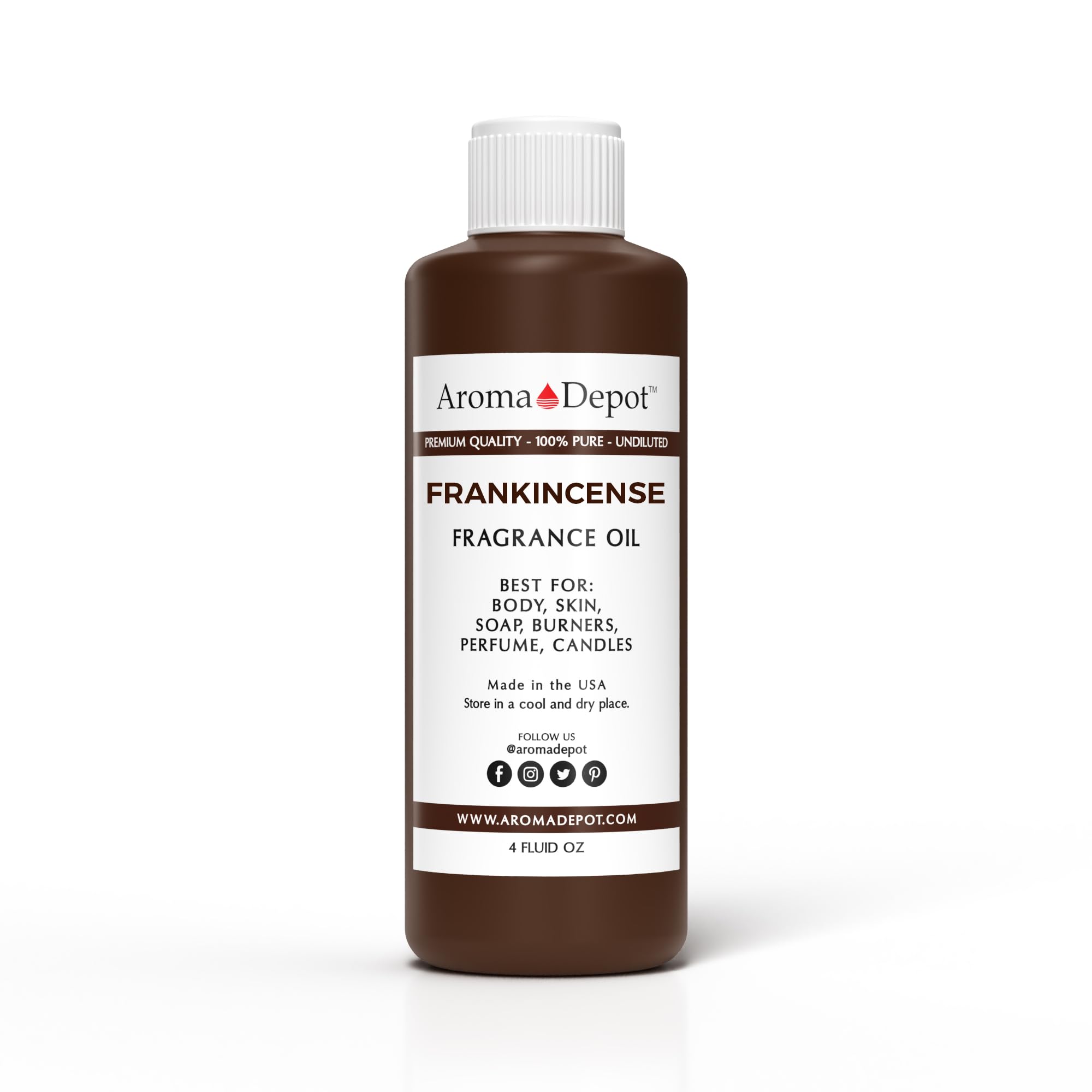 Aroma Depot Frankincense 4 oz. Fragrance Oil I Perfume I Skin Oil I Scented. DIY Projects Such as Candles, Bath Bombs, Body Butters, Creams &amp; Lotions. Few Drops in The Diffuser, Burners, or Warmers.