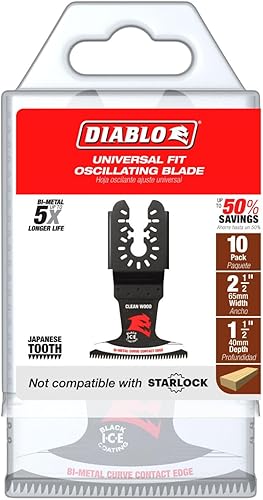 Miniatura 2 de Diablo Demo Demon - Cuchilla oscilante bimetálica universal para madera limpia, ancho de corte de 2-12 pulgadas, profundidad de corte de 1-12