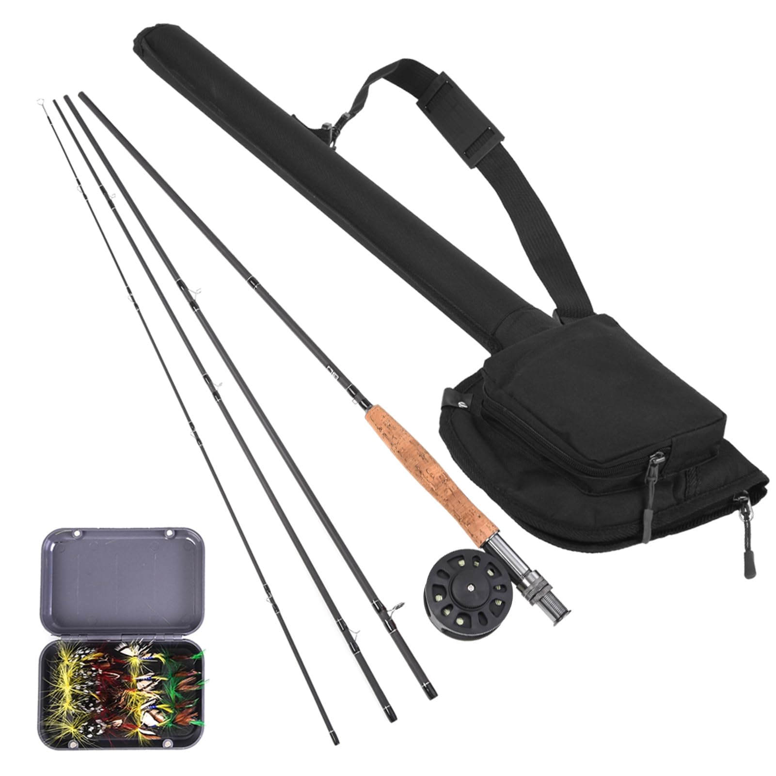 Fliegenfischer-Ruten- und Rollen-Kombi-Starter-Set, Leichte Karbonfaser-Fliegenrute, 9 Fuß, Komplettpaket für Anfänger und Profis (4-5)