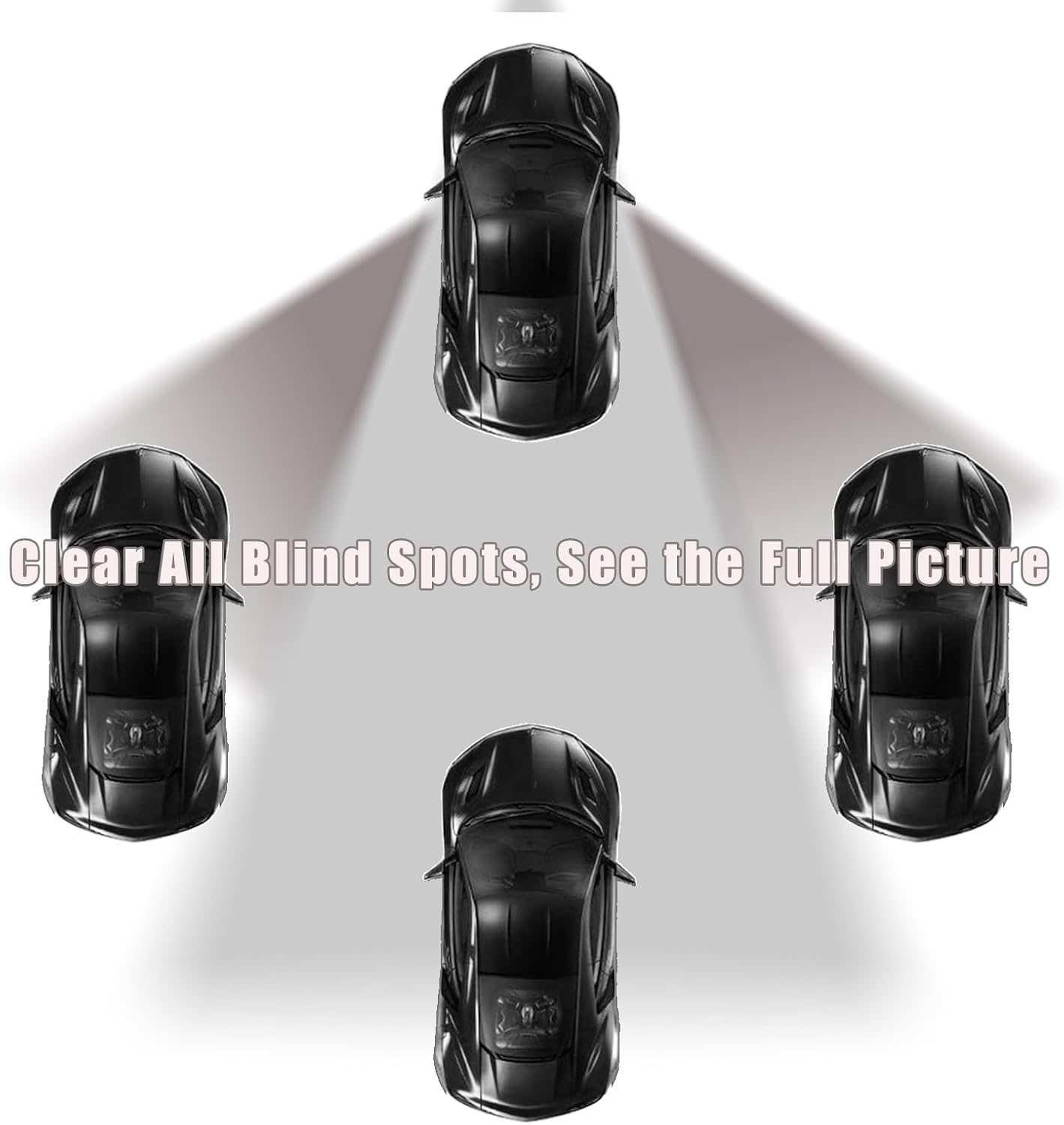 (3 PCS) Car Rear View Mirror and Blind Spot Side Mirror Set, 12'' Universal Panoramic Car Accessories, Easy Clip-On Installation for Cars, Trucks, and SUVs thumbnail