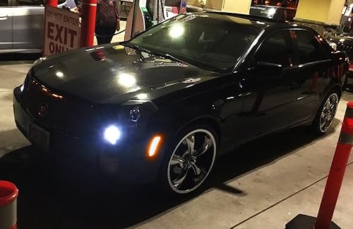 Miniatura 5 de iJDMTOY Kit de luz LED frontal frontal ámbar con lente ahumada compatible con Cadillac CTS 2003-07, alimentado por LED 30-SMD, reemplaza las