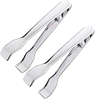 Vista 6 de Pinzas de hielo para cubeta de hielo de 6-3/4 pulgadas, pinzas de hielo de acero inoxidable 18/8 de alta calidad con dientes para cubitos de hielo