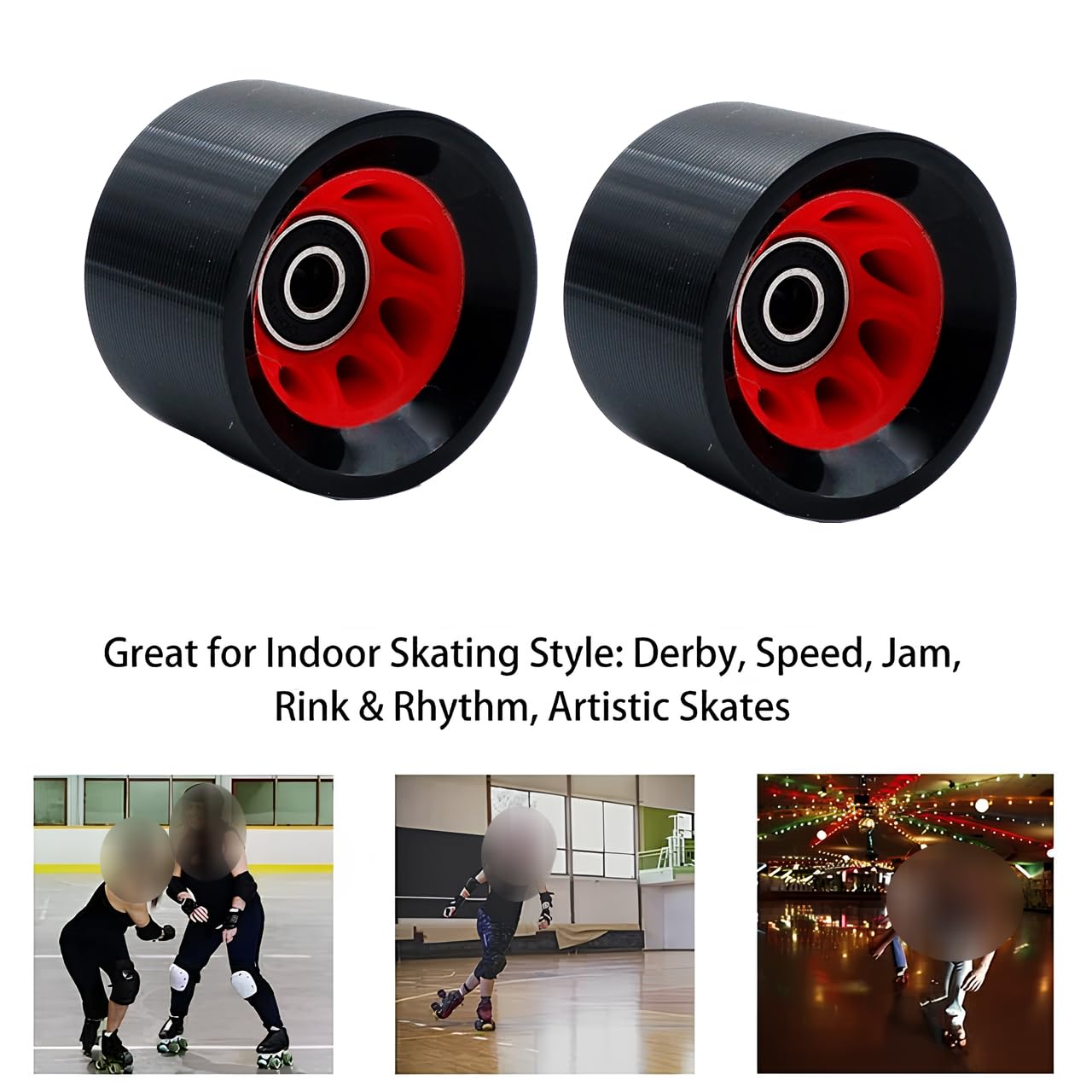 Lot 8 Roues Rechange pour Patins à roulettes, 58 mm x 39 mm, 95 A, pour Patins à roulettes d'intérieur avec roulements, Roues Rechange pour Patins à roulettes à Double rangée
