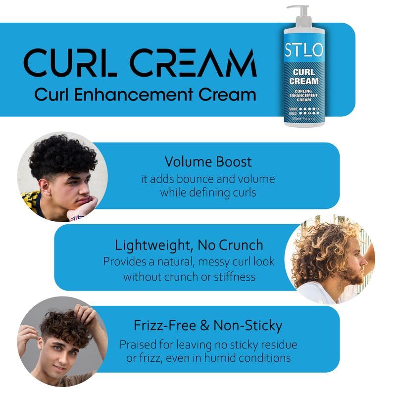 STLO Moisture Rich Curl Cream - Enhances Shine and Frizz Control - Defines Natural Curly Hair 300ml - Image 4