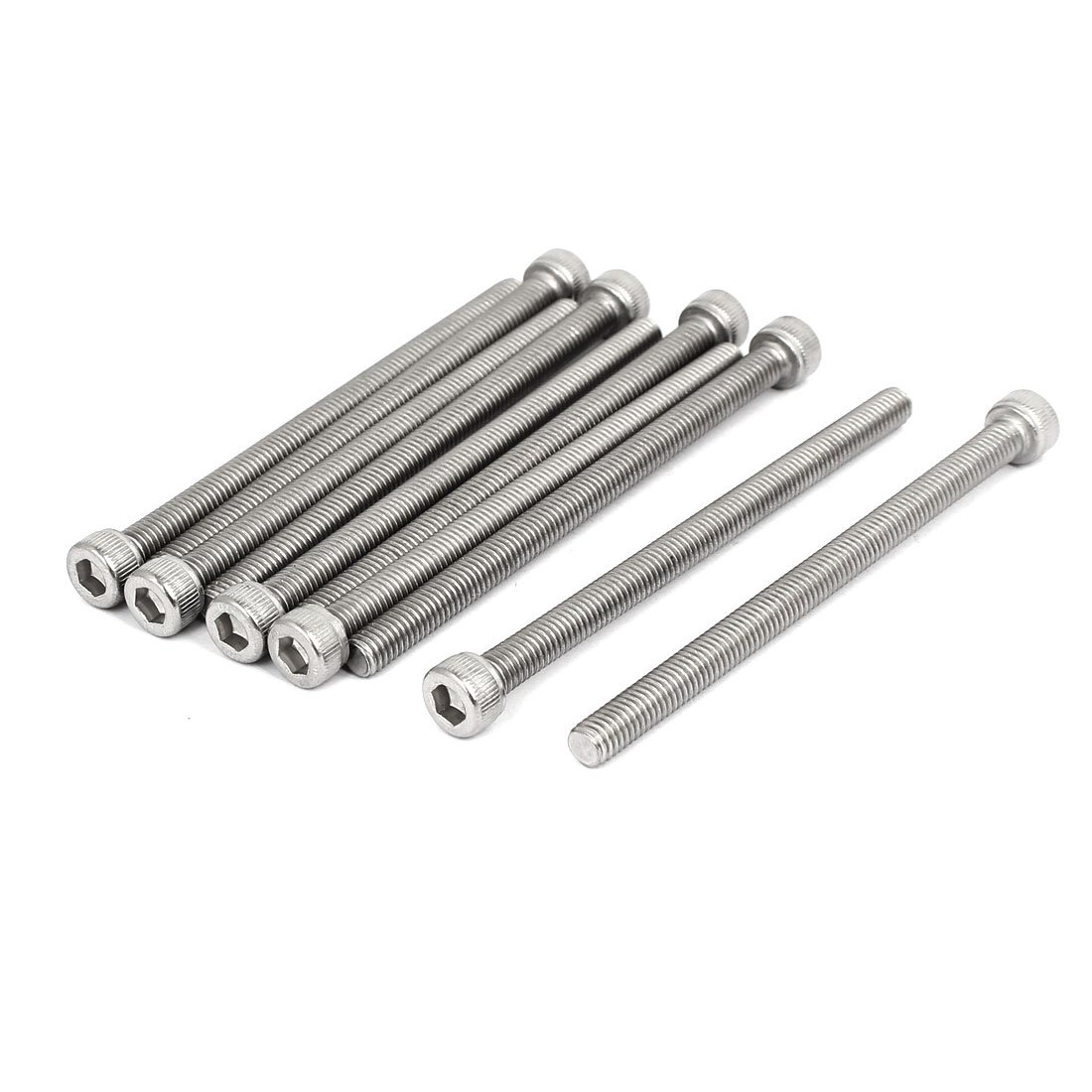 UxcellM6 x 90mm Thread 304 Stainless Steel Hex Socket Head Cap Screw Bolt DIN912 10pcs