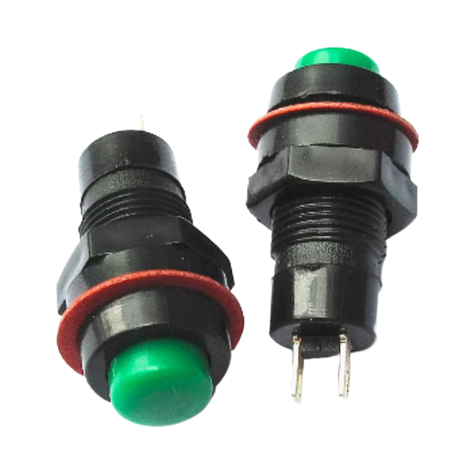 Bouton poussoir 10mm vert autobloquant avec mécanisme de verrouillage précis 211