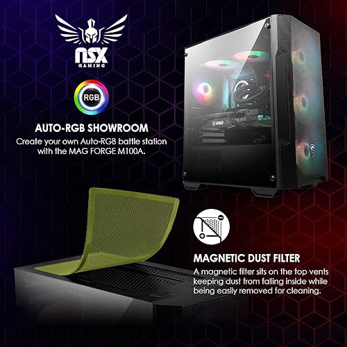 Miniatura 7 de Raptor Desktop (AMD Ryzen 7 5700G 4.6GHz NVIDIA, 16GB 2 * 8 GB DDR4 3600, 512Gb M2 NVME SSD, ventiladores RGB, W11, WiFi listo, mouse y teclado)