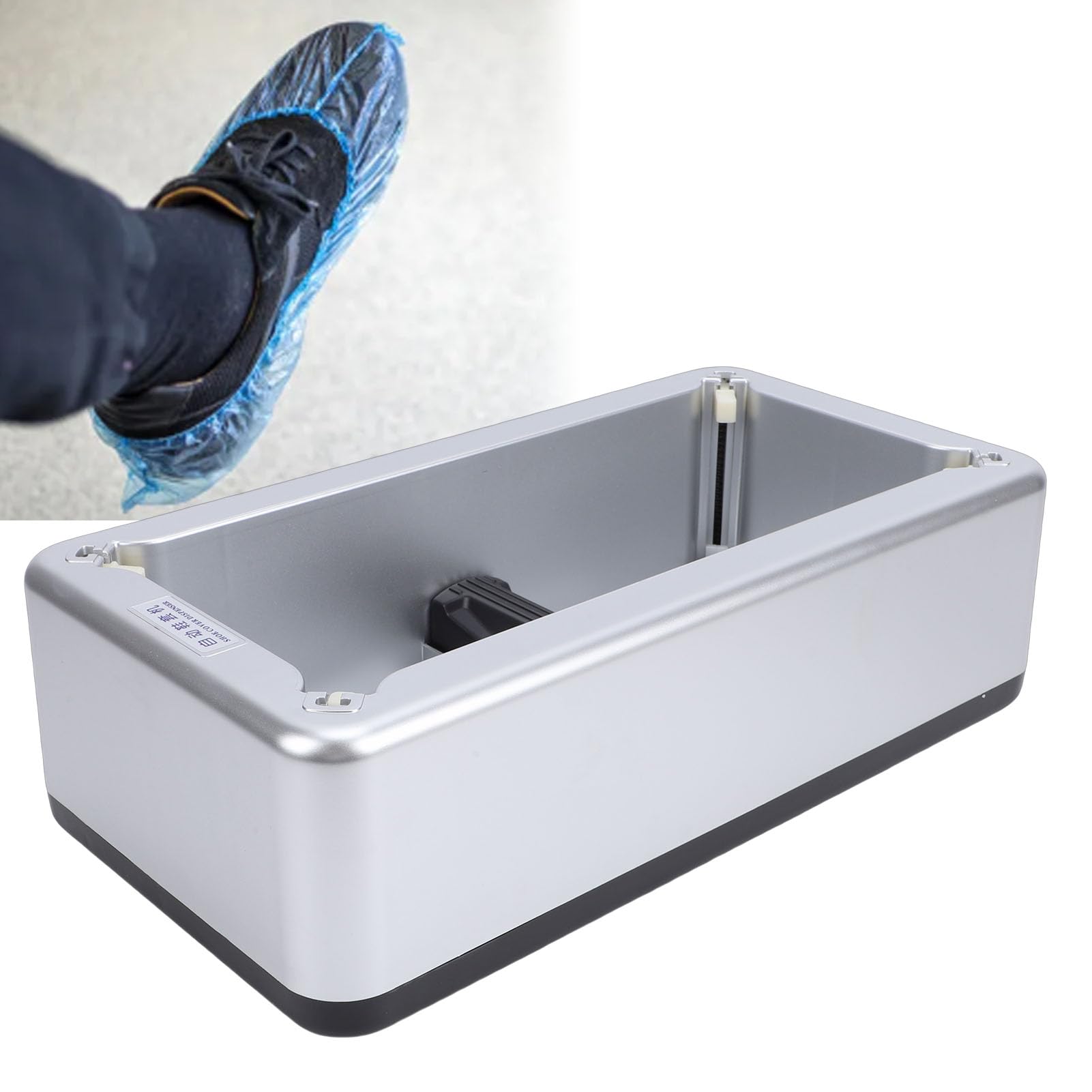 Fockety Dispenser Automatico per Copriscarpe, Macchina per Copriscarpe Antiscivolo con Funzionamento con un, Dispenser per Usa e Getta con Struttura in Lega di Alluminio per Ufficio, Supermercato,