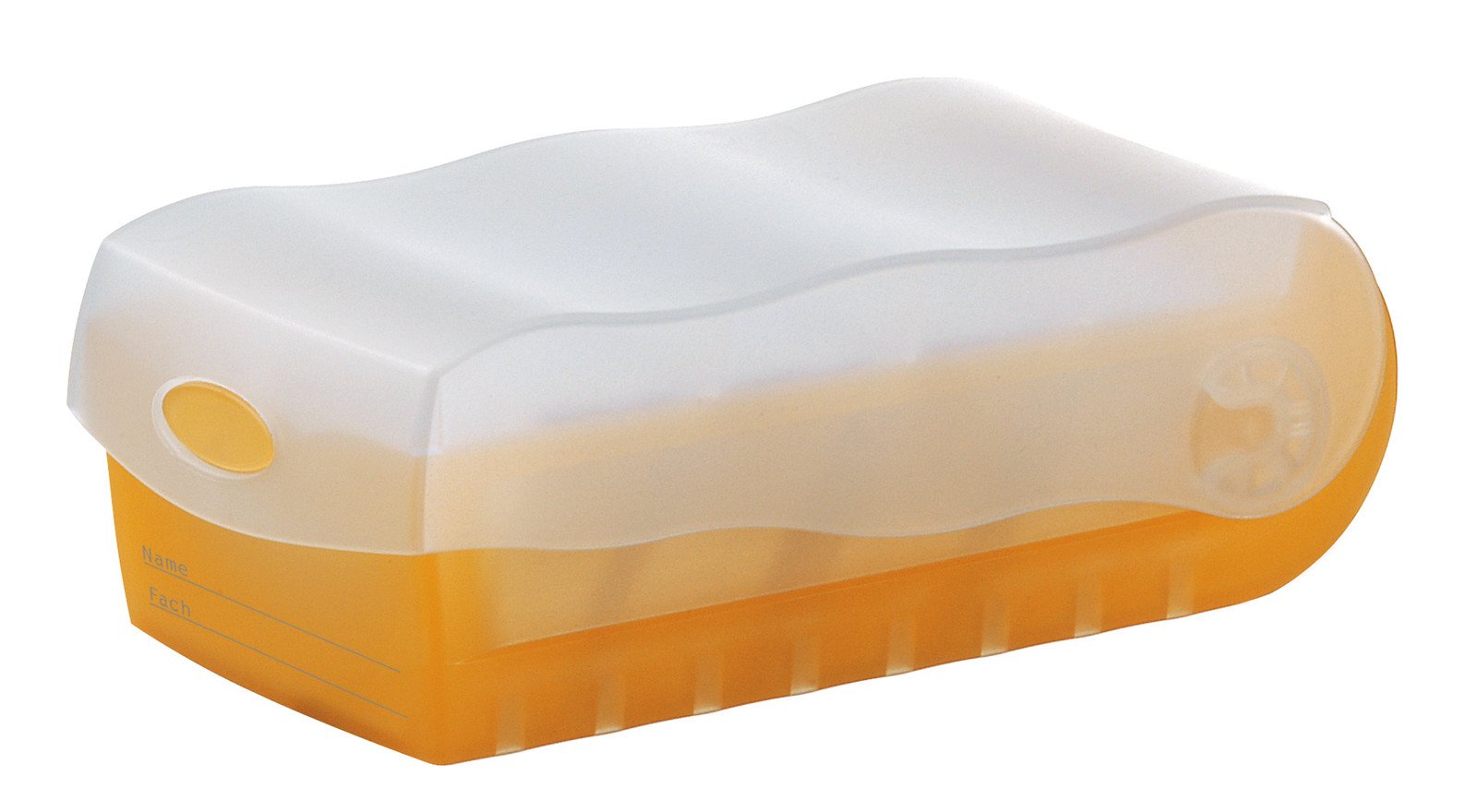 HAN 997 Karteibox CROCO DIN A7 quer mit 5 Stützplatten und 100 Karten (transluzent-orange, 3 Boxen Spar-Set)