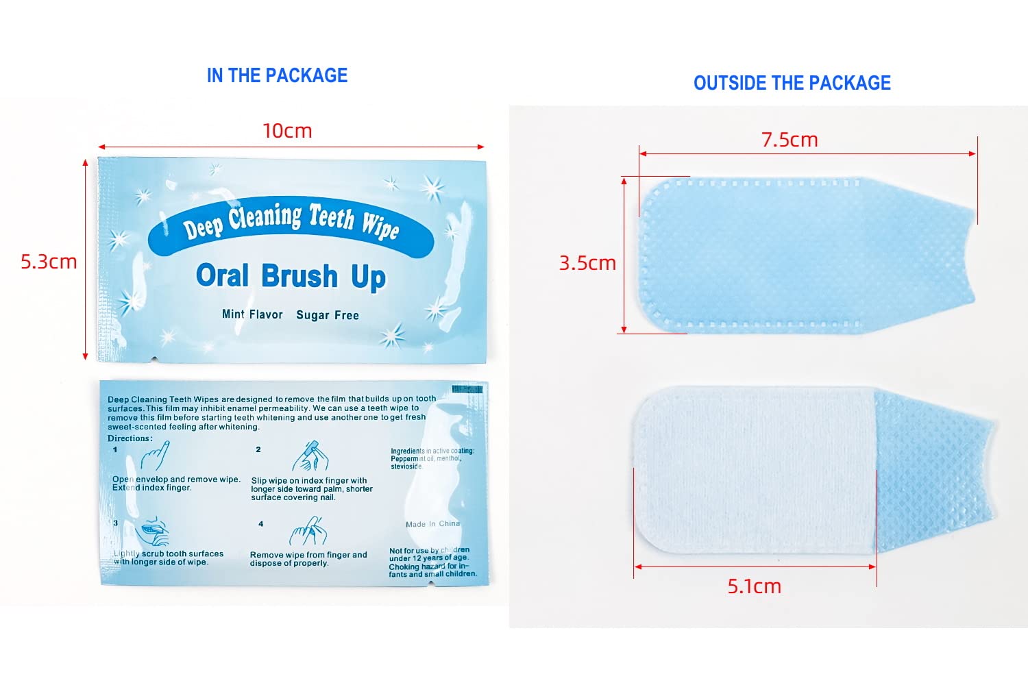100 PCS Toalhetes de Limpeza Profunda para Dentes com Sabor de Menta - Escovas Dentárias Práticas e Descartáveis - Imagem 5