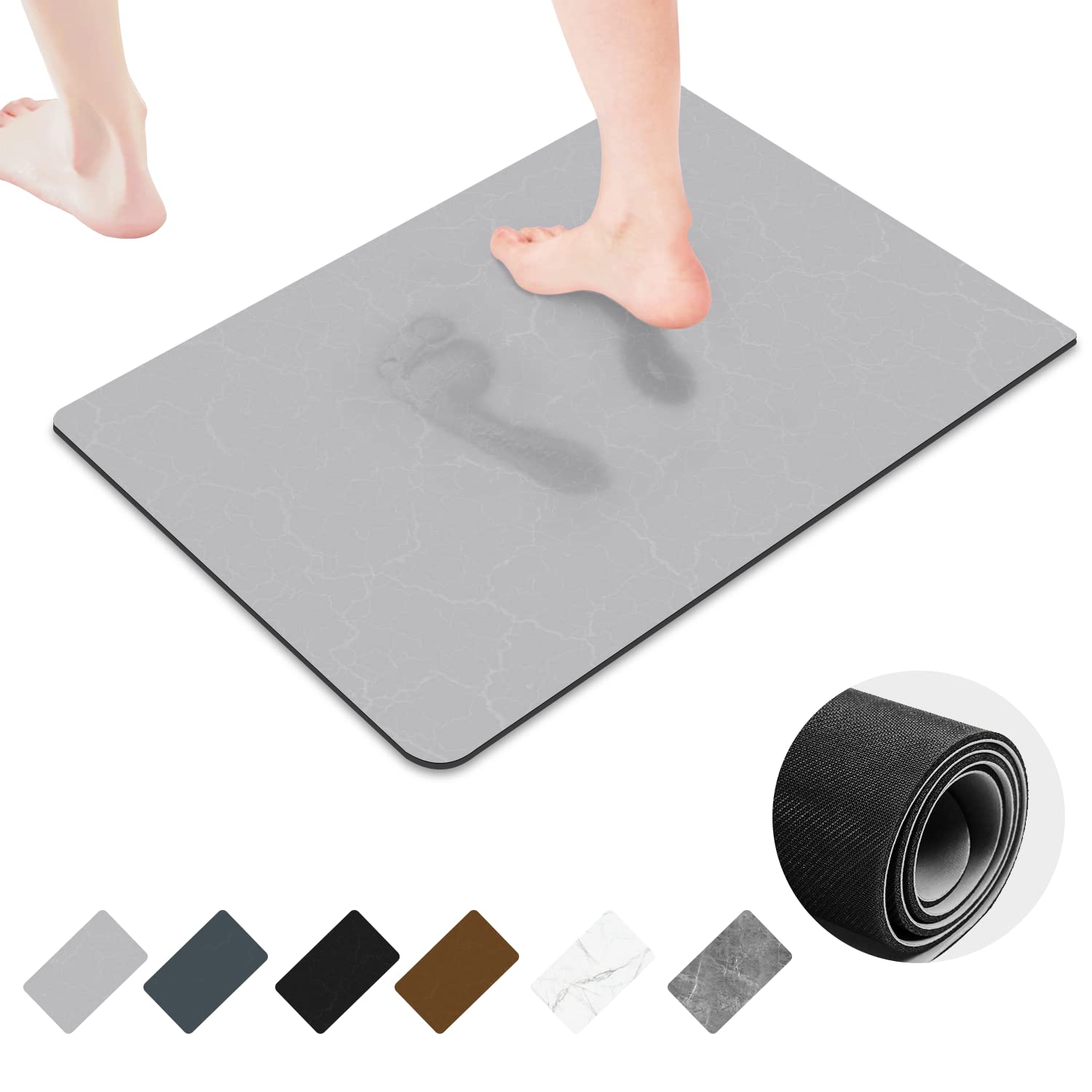 Amazon | バスマット ソフト 柔らかい 速乾 瞬間吸水 薄い 軽い 割れ