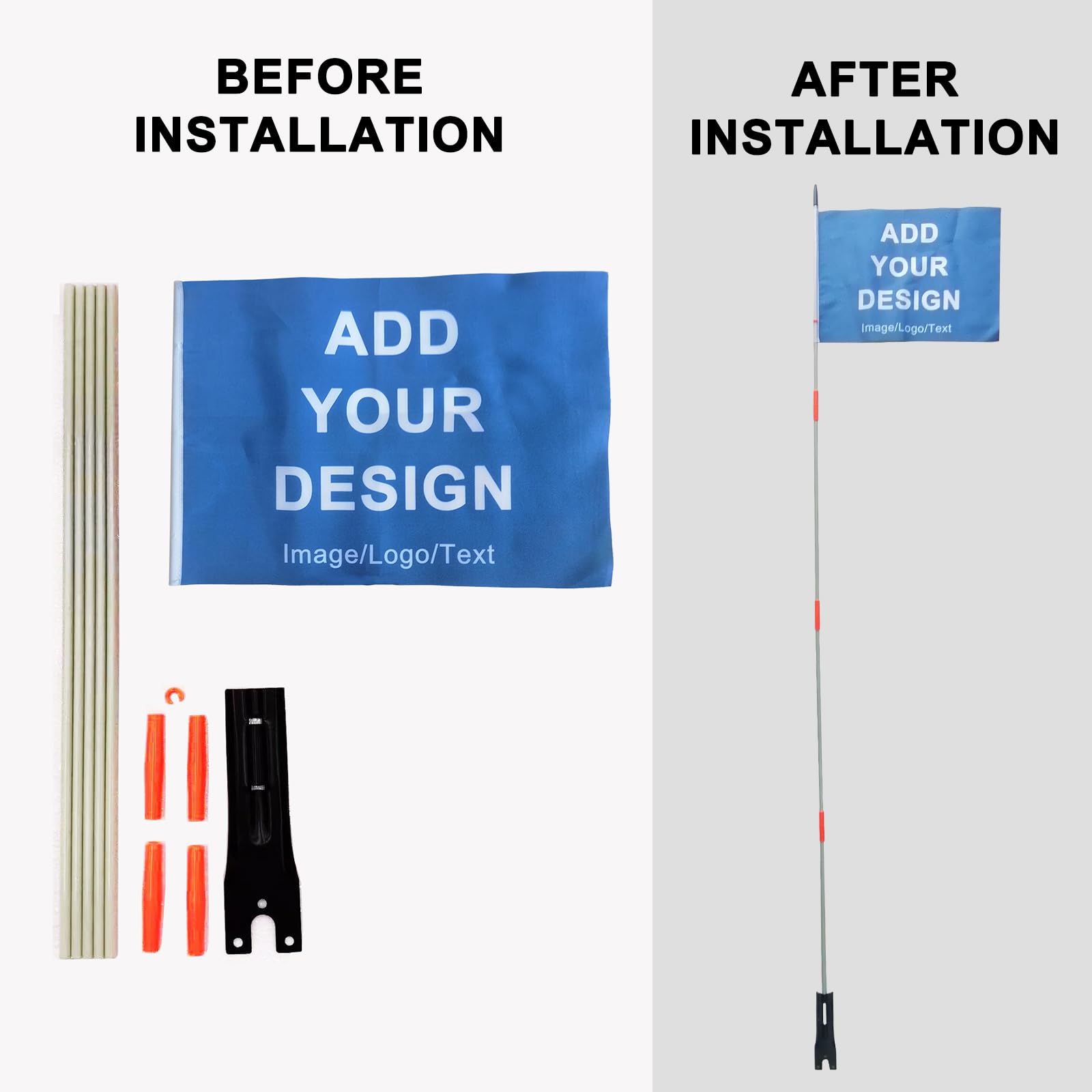 Benutzerdefinierte Fahrradflaggen mit Stange, benutzerdefinierte Fahrrad-Sicherheitsflagge, Ersatz-Wimpelstreifen für Outdoor-Radfahren (Stil 3)
