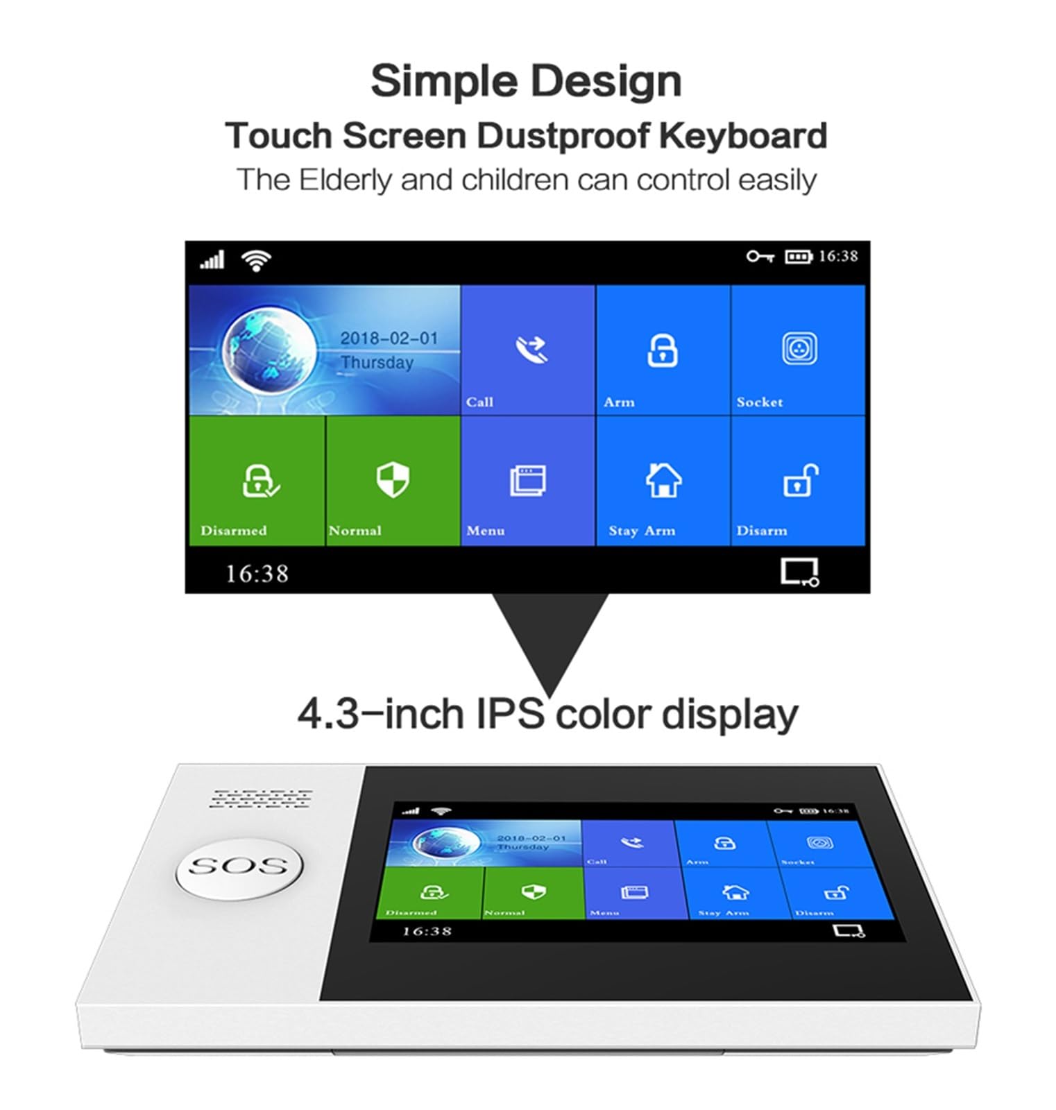 Sistema de Alarma, De Alarma Inteligente Seguridad For Hogar, 4G, gsm, Panel Pantalla Táctil, Kit Inalámbrico con Cámara, Sirena Solar, Sensor Movimiento Puerta(WiFi 4G Package C)