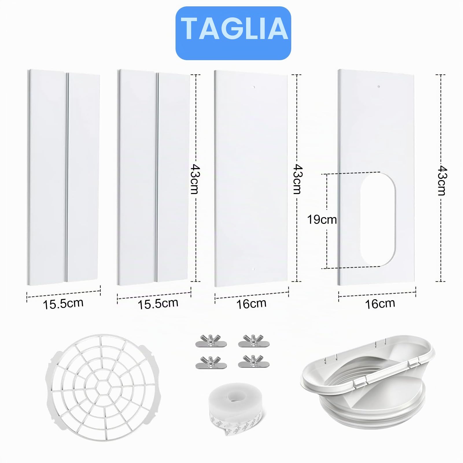 4 pezzi Condizionatore Guarnizione per Finestre,Climatizzatore Portatile Guarnizione,Kit di Tenuta Universale per Aria Condizionata Portatile,Guarnizione per Finestra con Kit Adattatore per Finestra