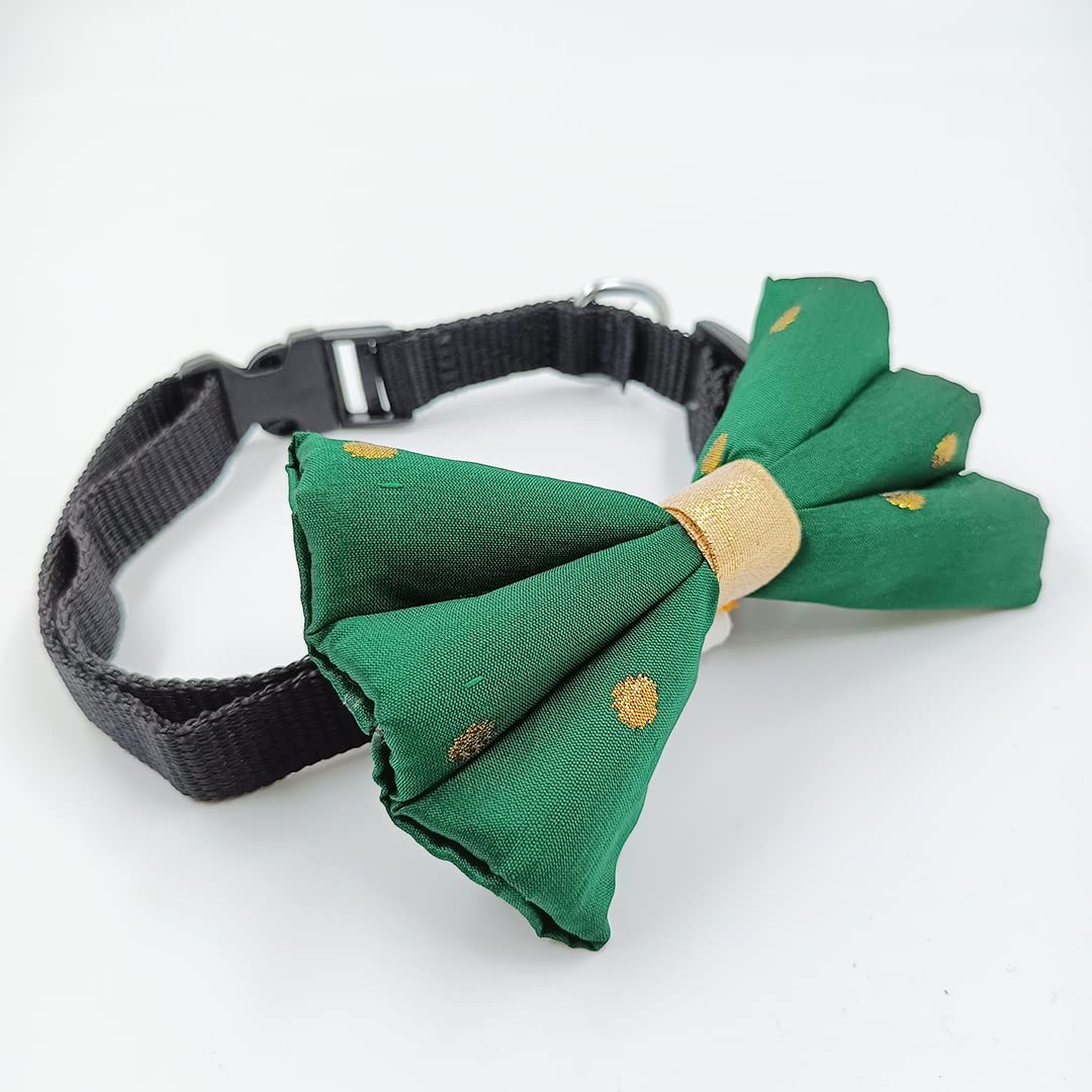 Myartbucket Silk Wedding Festive Party Birthday Adjustable Bow Tie for Dogs/Dog Bows for Dogs,Puppies,Pets & Cats (Medium, Dark Green) (B0B4SQFQCF) Amazon Price History, Amazon Price Tracker