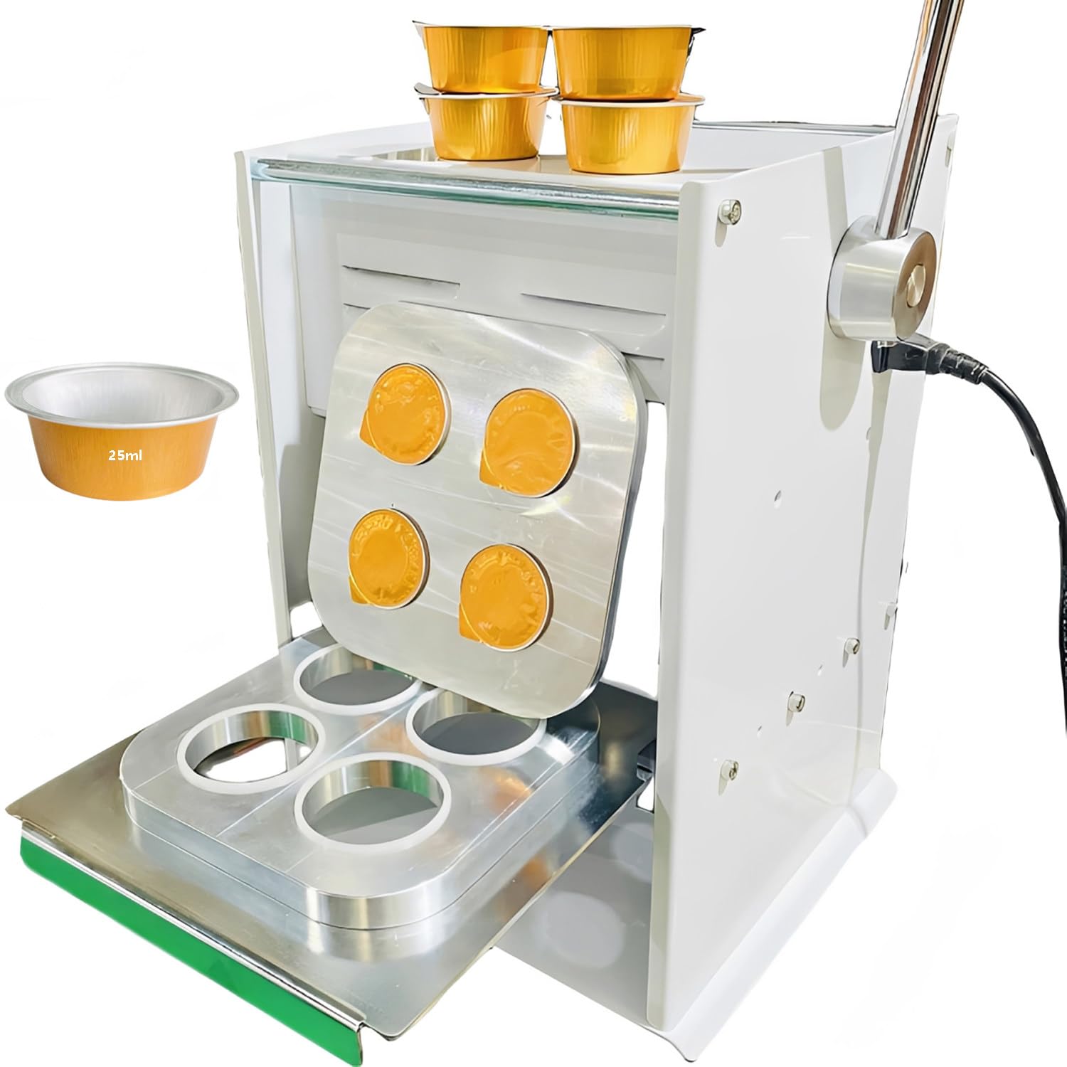 asdchZen Manual Heat Sealing Machine With Digital Temperature Control For Coffee Capsules, Tea, And Food Packaging (25Ml)