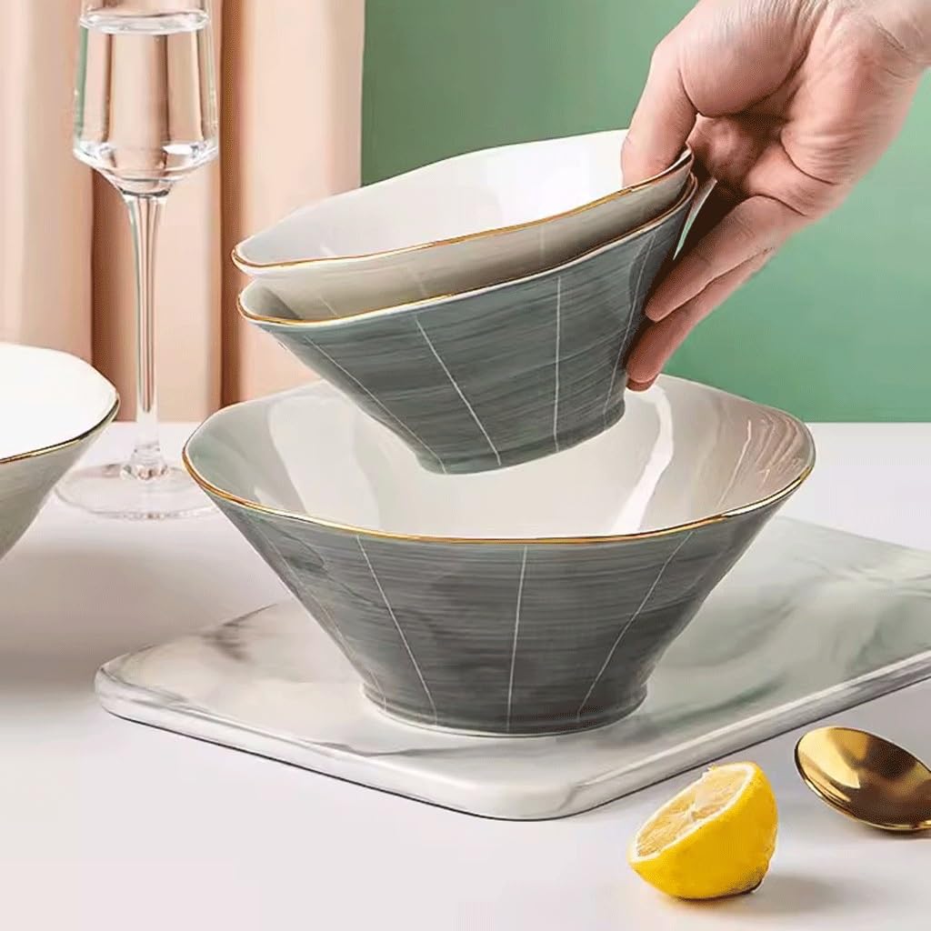 Cuenco Para Sopa Tazón de fideos de cerámica de estilo chino, cubo grande for el hogar, tazón de fideos con lazo, tazón de fideos, sopa, fideos, fideos, tazón de fideos Cuenco Para Sopa De Cerámica