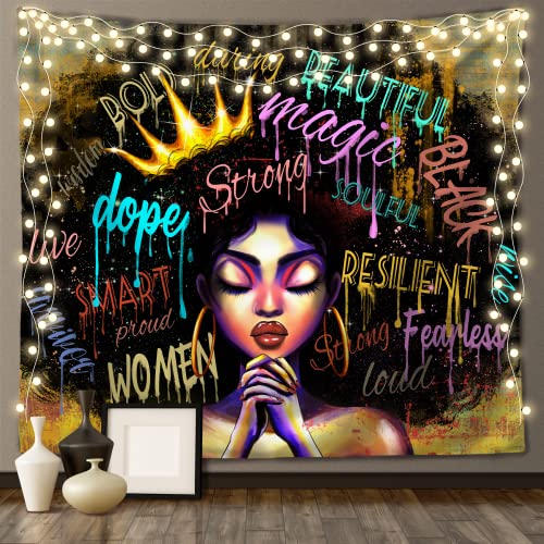 Iagm Black Art Tapestry African American Tapestry Wall Hanging Black Woman Tapestry For Bedroom Living Room Dorm 60X51In #TOP3