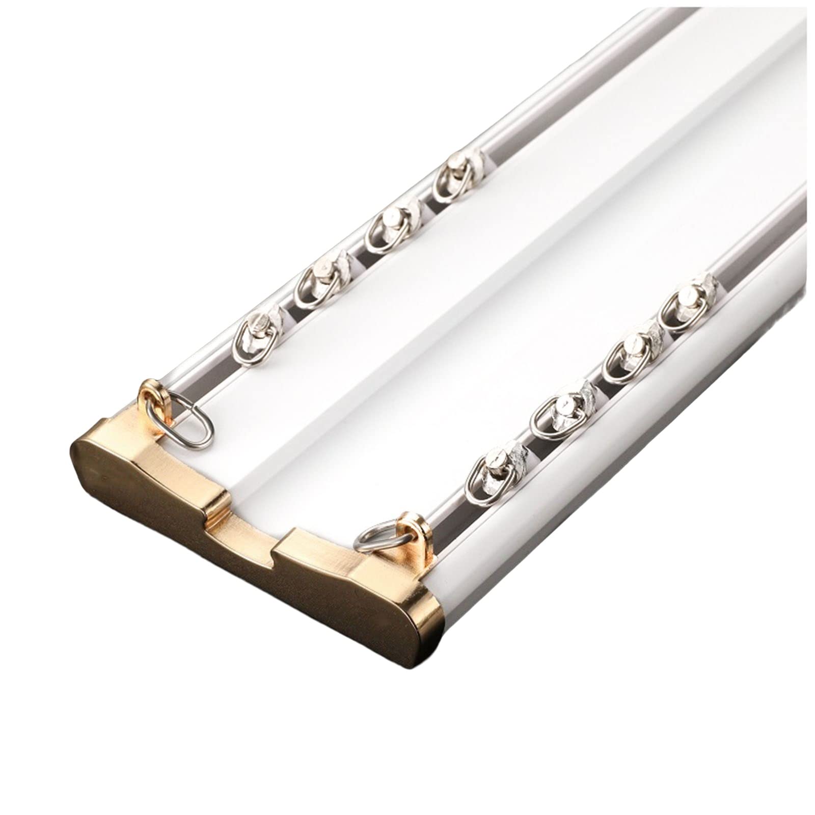 Binario Doppio da Soffitto per Asta per Tenda con Doppio Angolo di Corsa per Finestre A Bovindo della Camera da Letto Divisorio per Stanza del Camper 2 M/6,5 Piedi ColoWhite-2m/6.5ft