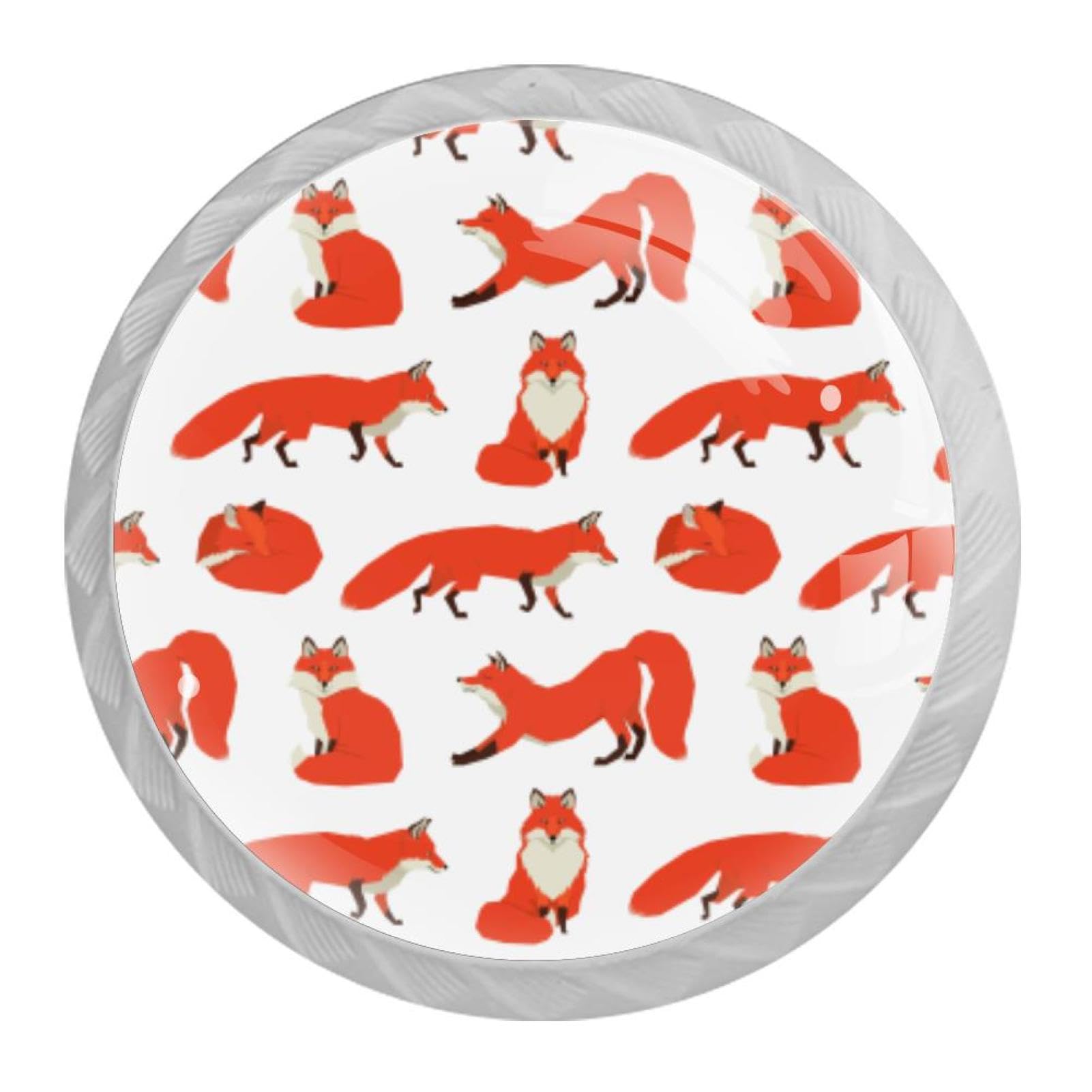 Tqmspg Multi09 4 Pieces Drawer Pulls Animals Foxes Door Knobs Dresser Handles For Kitchen Wardrobe Cupboard Hardware Furniture