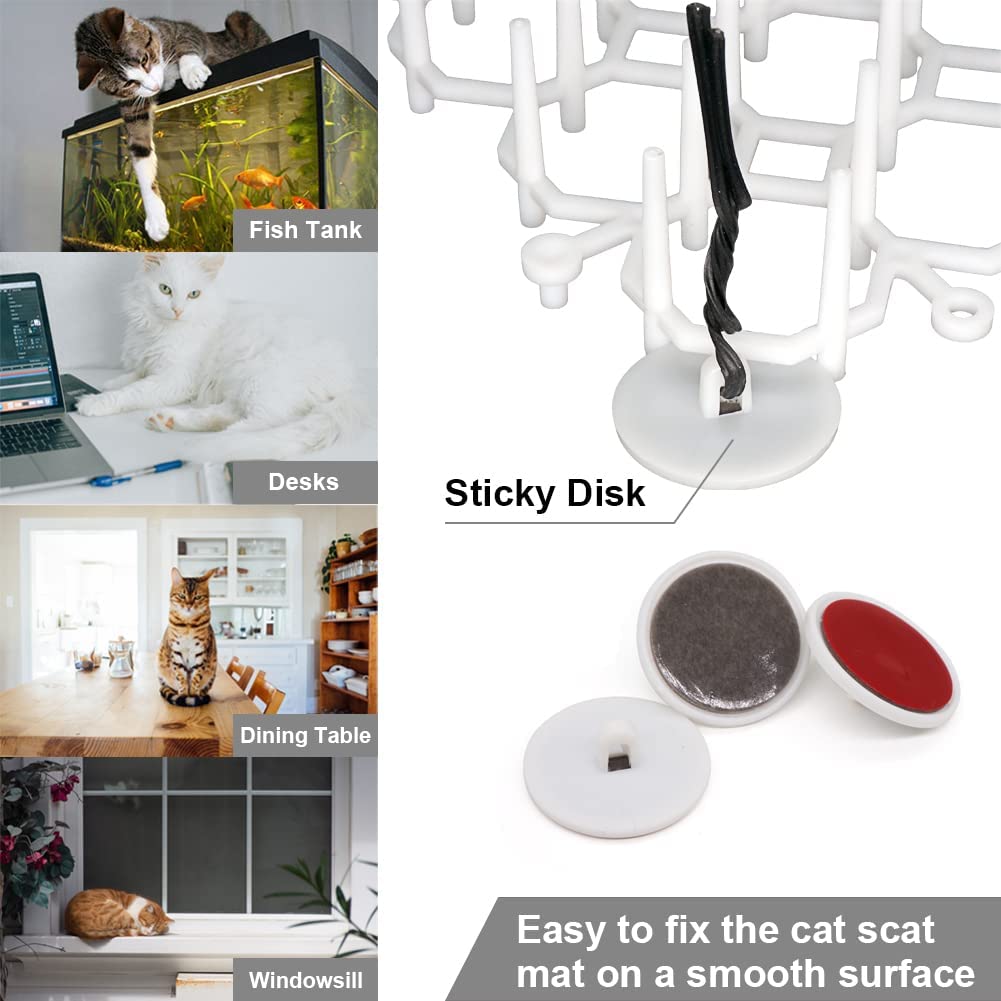 Ley's Cat Deterrent Mat, Indoor Scat Mat for Cats, Pet Repellent Barrier with Spikes, Cat Scratch Deterrent for Furniture 12 Pack/Set