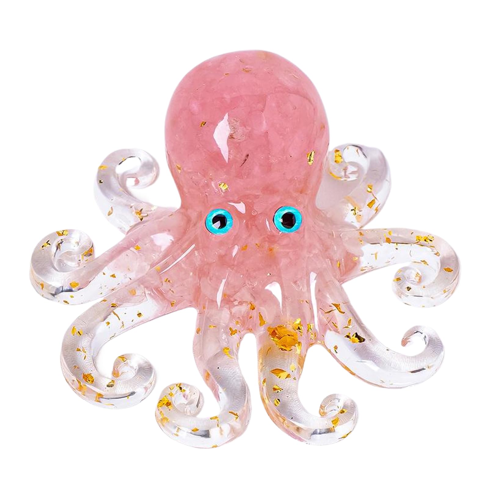 PIXZCSA Lifelike Resin Crystal Statue Mixed With Multiple Colors Office Desk Resin Sea Animal Figurine Sturdy Crystal Octopu Statue Octopu Lifelike Shape, type+1
