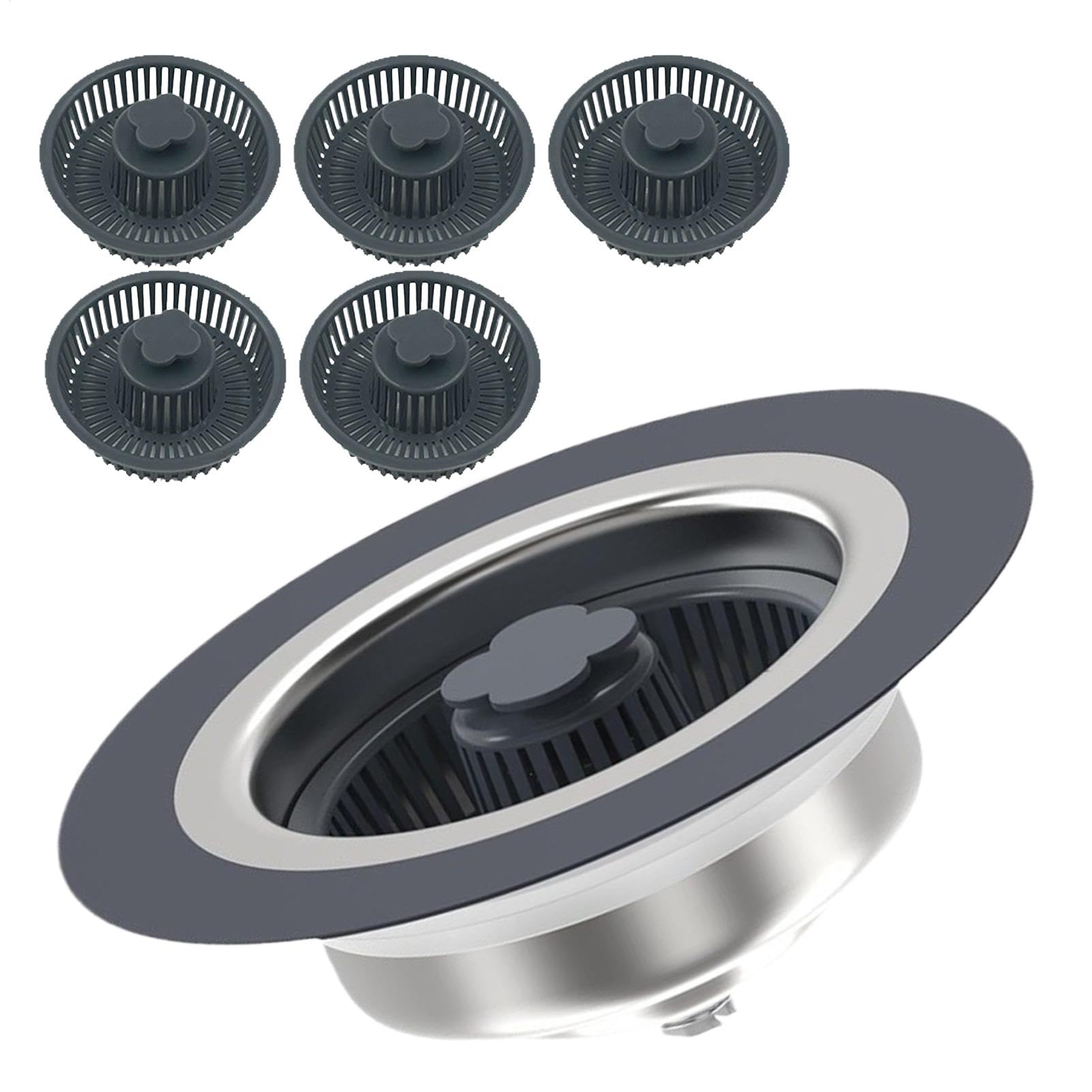 Colador de drenaje y tapón de fregadero,Tapón de drenaje con colador de cesta | Tapón multifuncional para fregadero de cocina - Colador de drenaje de cocina de acero inoxidable, cesta de colador de fr
