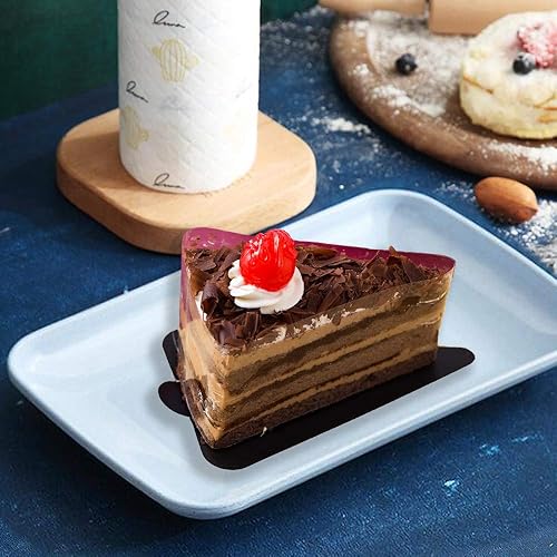 Miniatura 5 de Roucerlin Paquete de 4 platos llanos rectangulares grandes, platos de paja de trigo irrompibles, plato de ensalada reutilizable duradero y ligero