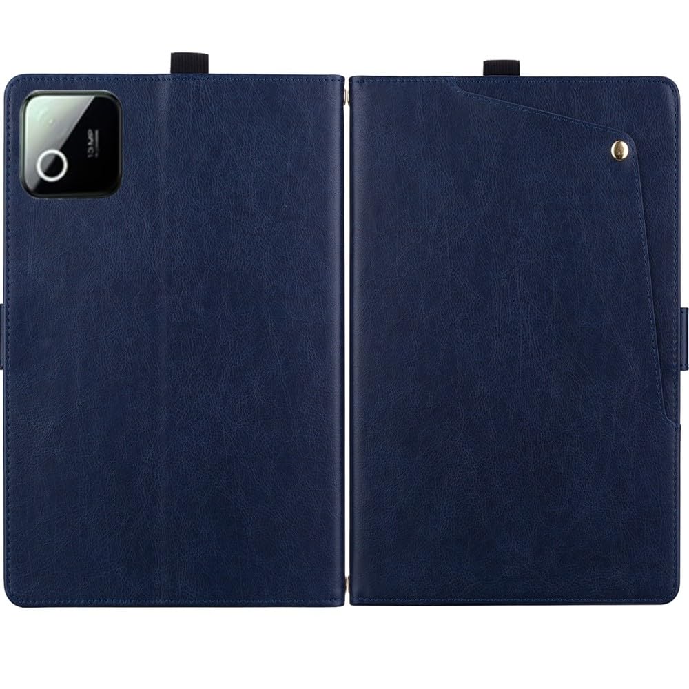 Generic Étui compatible avec Xiaomi Pad 8 Pro (couleur : bleu foncé) Portefeuille à rabat en cuir de qualité supérieure avec support arrière