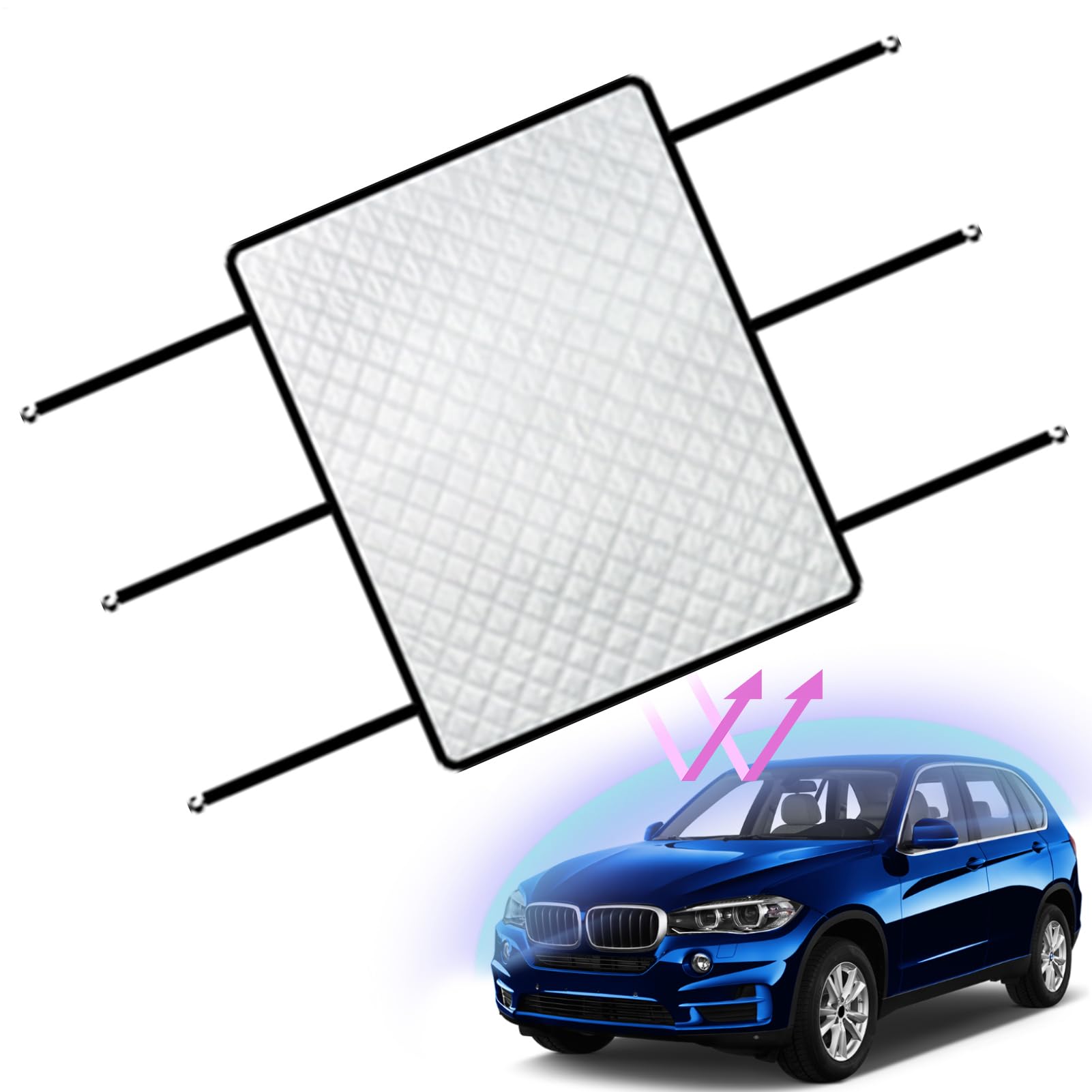 Copertura per tetto scorrevole, ombreggiatura per lucernario, parasole portatile con protezione UV, con elastici per pioggia, neve, veicolo e campeggio